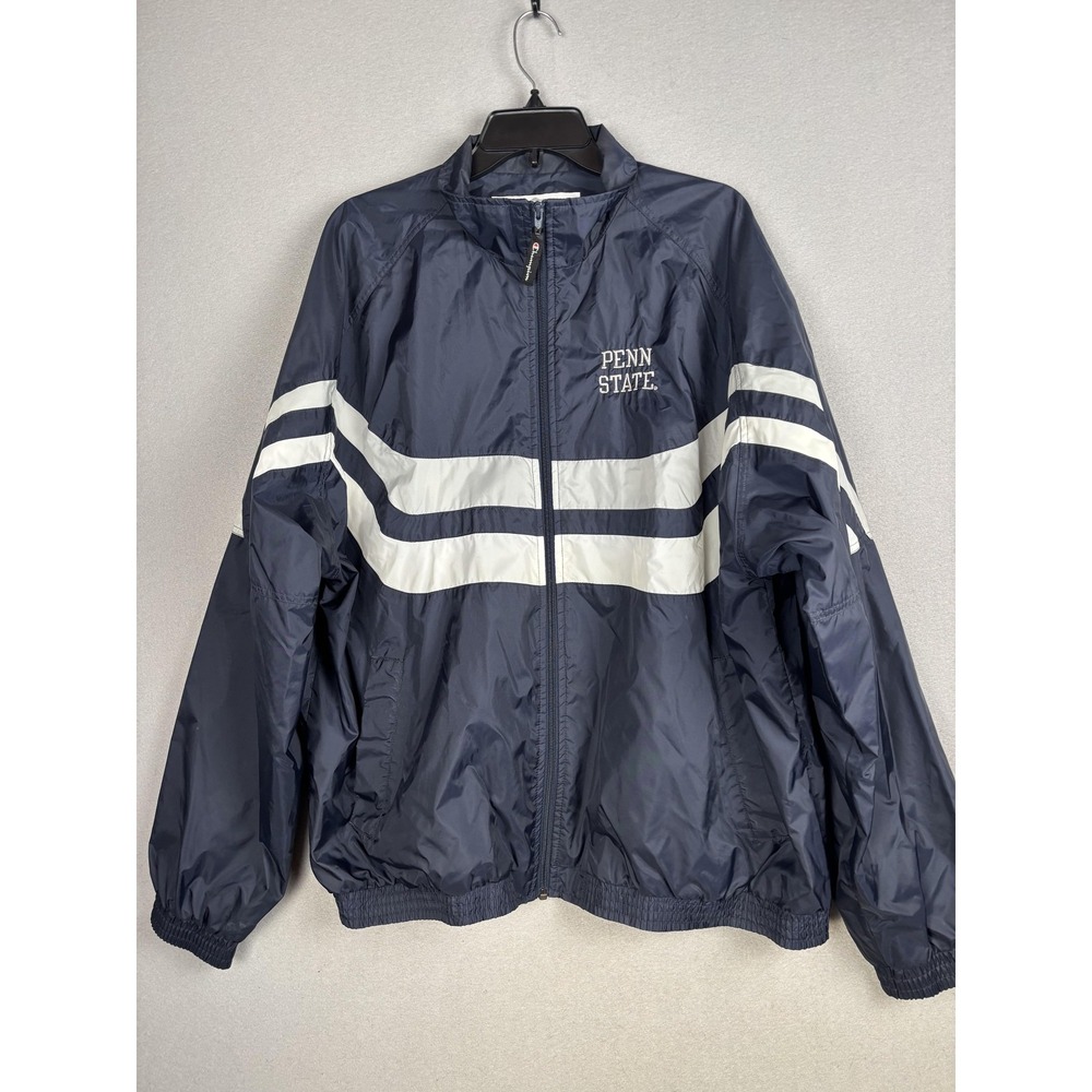 Penn State Jacket Mens XXL Navy White NCAA College Football Full Zip Windbreaker